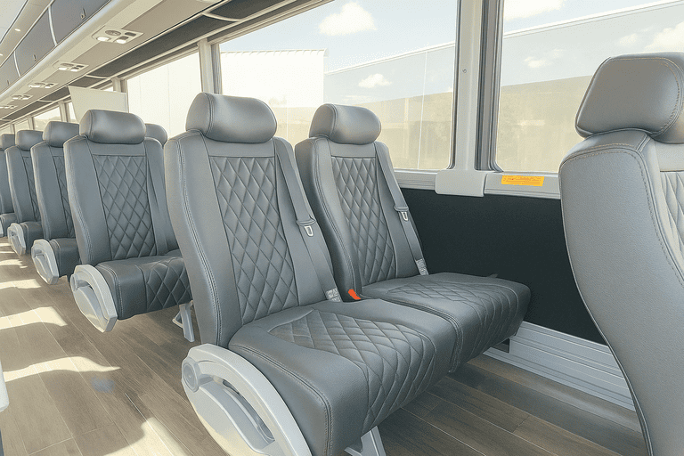 interior of Coach Bus Rockford charter bus